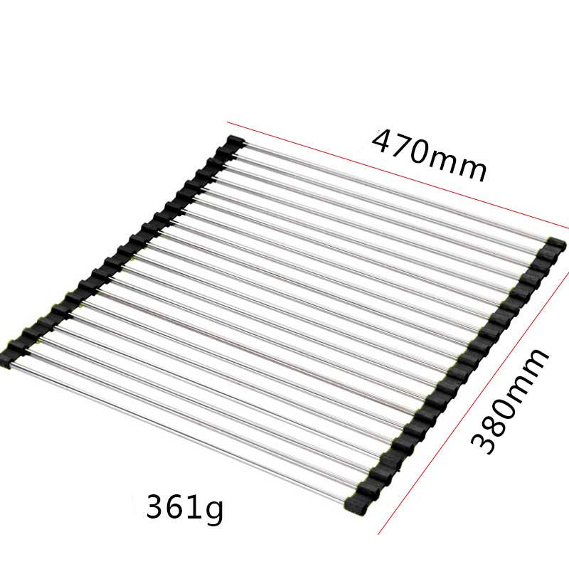 Roll-Up Over-the-Sink Dish Drying Rack - Black