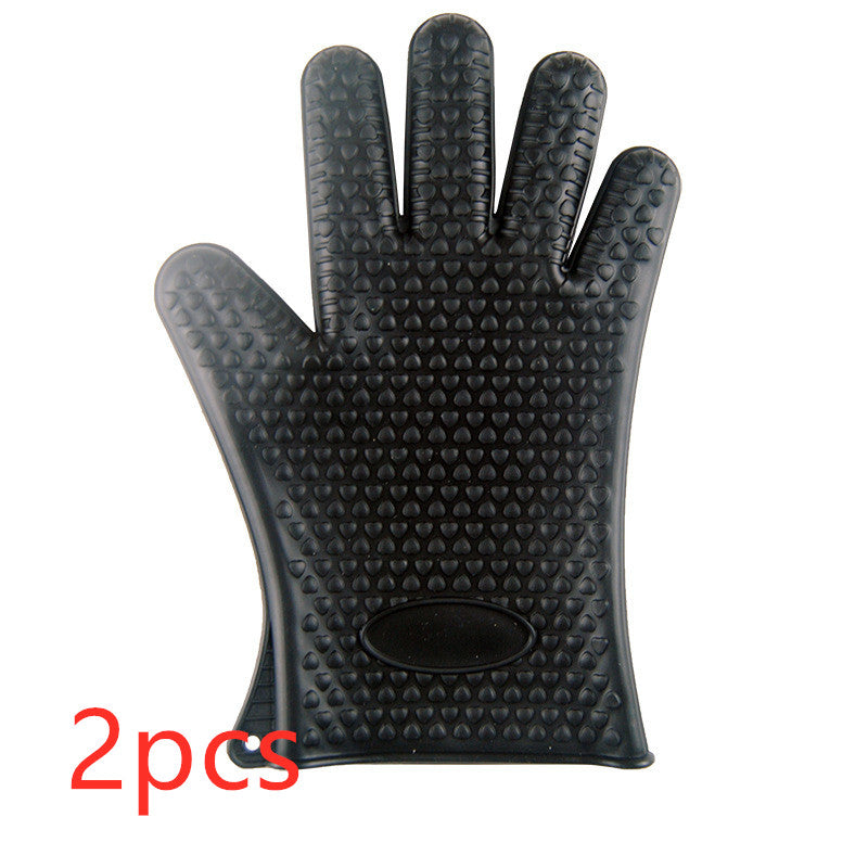Silicone Oven Gloves, Pair - Black