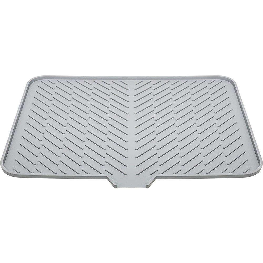 Extra-Large Sloped Silicone Dish Drying Mat - Grey