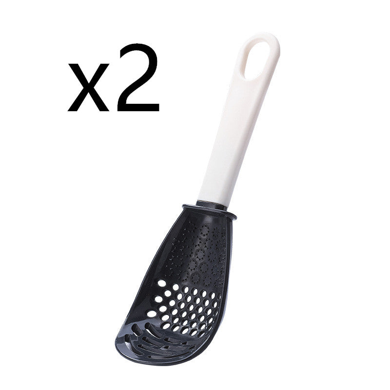 Multi-Use Slotted Masher Spoon, 2-Pack - Black