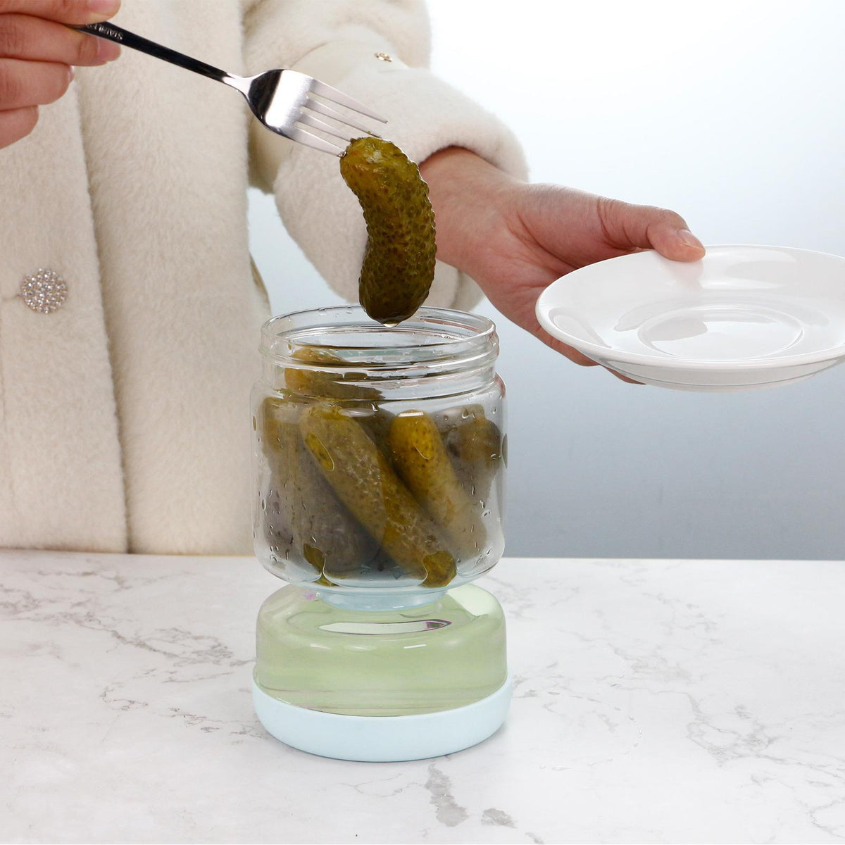 Tarro para pepinillos y aceitunas BrineLift