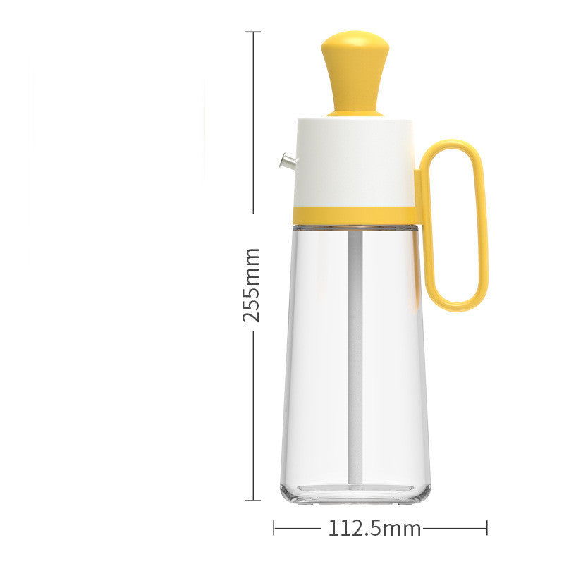 2-in-1 Glass Oil Dispenser with Silicone Brush - Yellow
