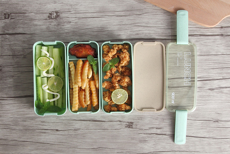 Divided Microwave-Safe Lunch Box with Cutlery