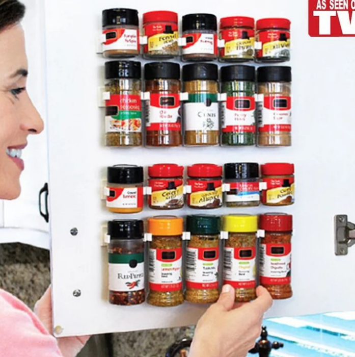 Clip-On Spice Jar Organizer Strips, 4-Pack