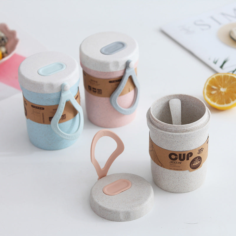 Wheat Straw Soup Cup with Vented Lid, 300 ml