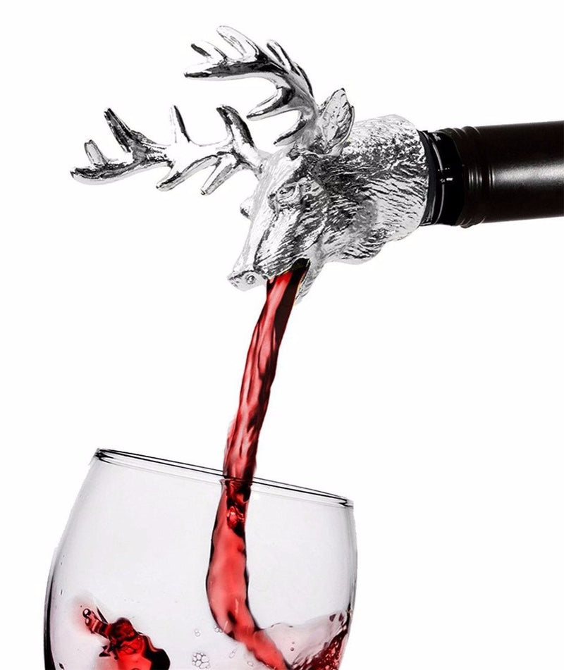 Stag Head Wine Pourer & Bottle Stopper