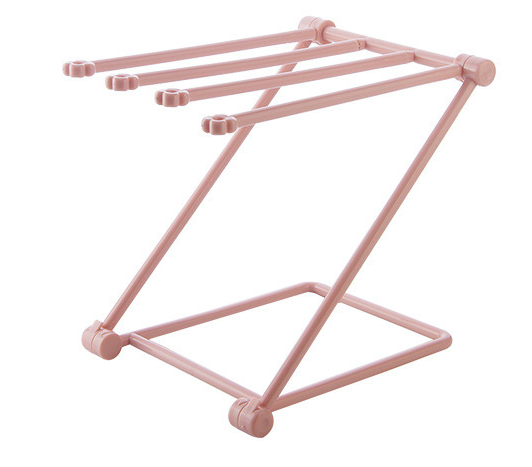Foldable Countertop Dish Cloth Drying Rack - Pink