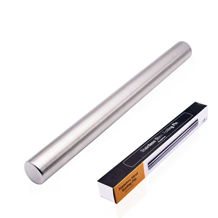 Seamless Stainless Steel Rolling Pin, 40 cm