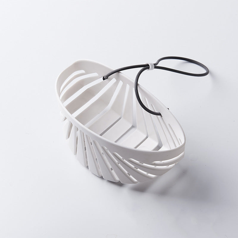 Shell-Shaped Hanging Tap Sponge Holder - White
