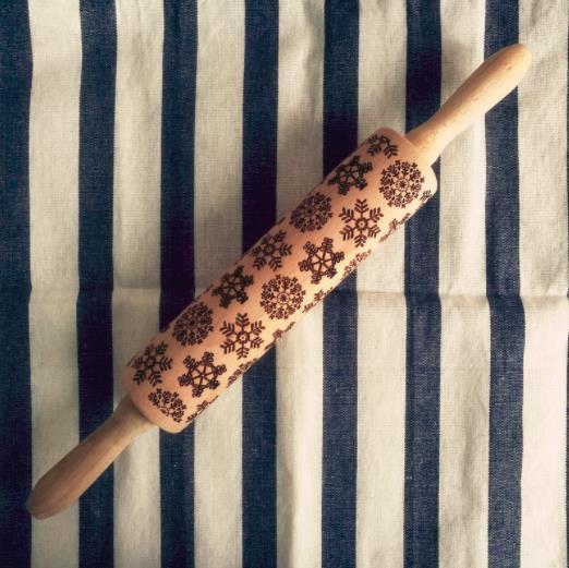 Snowflake embossed rolling pin