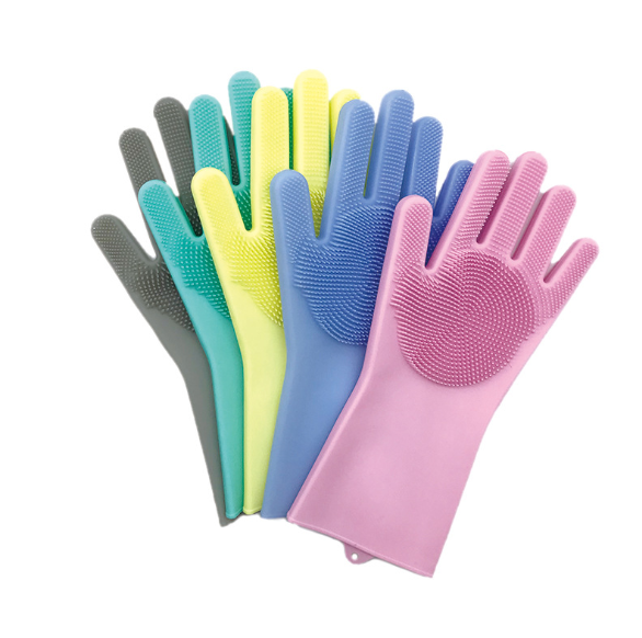 Silicone Dishwashing Scrub Gloves, Pair