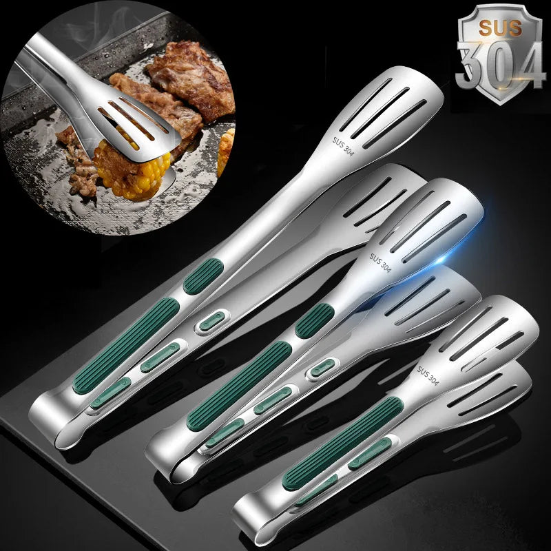 Stainless Steel Kitchen Tongs with Silicone Grip