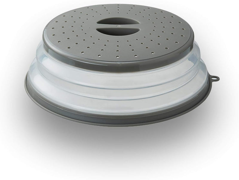 Collapsible vented microwave cover