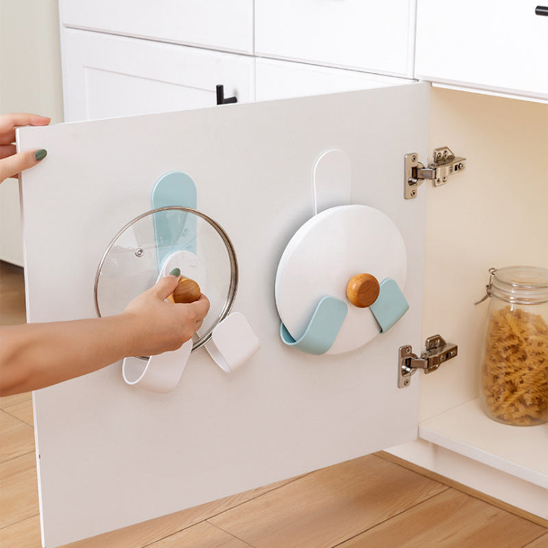 Foldable wall-mount pot lid holder