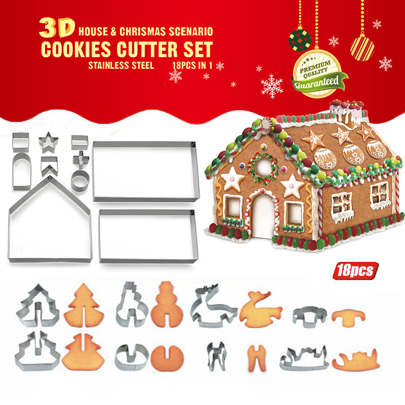 Gingerbread house cookie cutter set