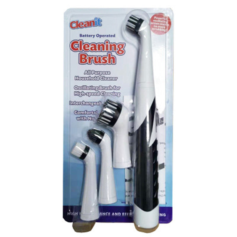 Cordless electric cleaning brush with 4 heads