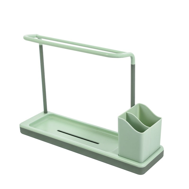 Punch-free dish cloth drying rack, green