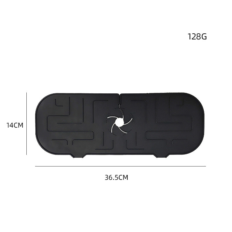 Black faucet mat