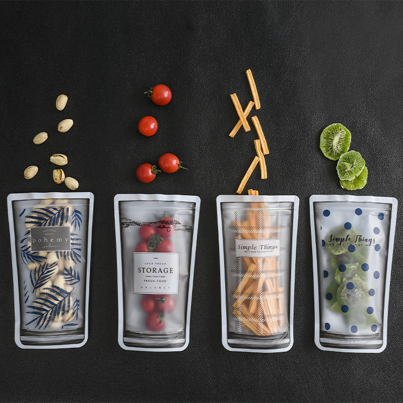 Stand-Up Cup-Shape Zip Storage Bags, 4-Pack