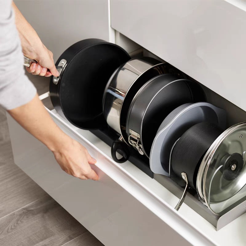 Kitchen drawer and cabinet organizer rack